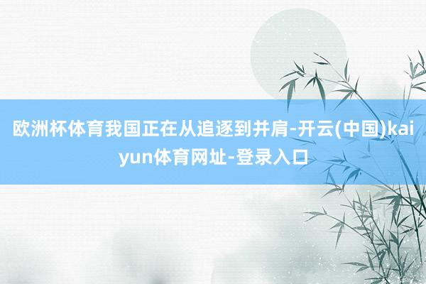 欧洲杯体育我国正在从追逐到并肩-开云(中国)kaiyun体育网址-登录入口