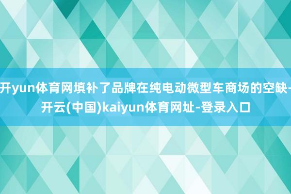 开yun体育网填补了品牌在纯电动微型车商场的空缺-开云(中国)kaiyun体育网址-登录入口