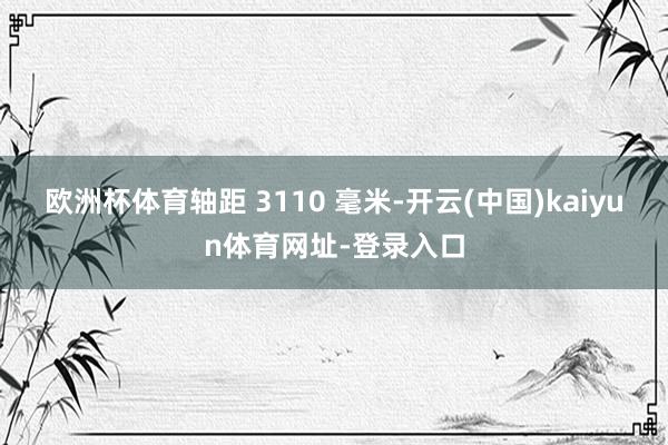 欧洲杯体育轴距 3110 毫米-开云(中国)kaiyun体育网址-登录入口