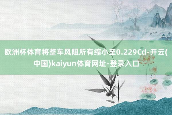 欧洲杯体育将整车风阻所有缩小至0.229Cd-开云(中国)kaiyun体育网址-登录入口