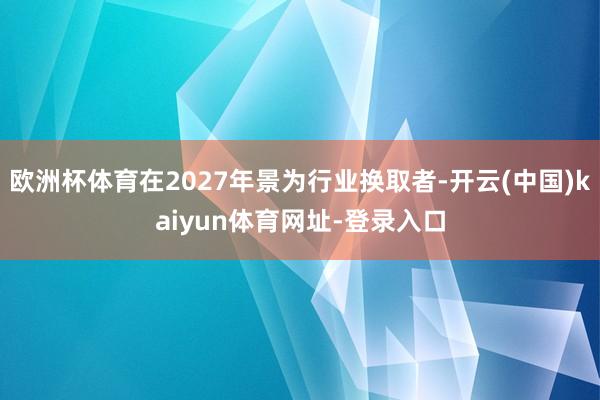 欧洲杯体育在2027年景为行业换取者-开云(中国)kaiyun体育网址-登录入口
