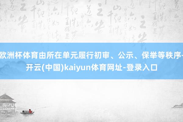 欧洲杯体育由所在单元履行初审、公示、保举等秩序-开云(中国)kaiyun体育网址-登录入口