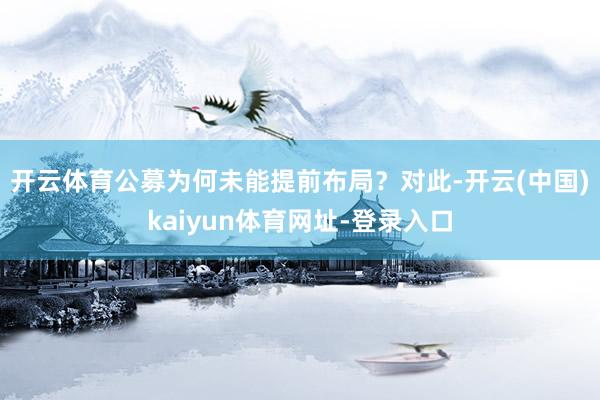 开云体育公募为何未能提前布局? 对此-开云(中国)kaiyun体育网址-登录入口