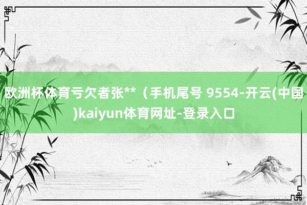 欧洲杯体育亏欠者张**(手机尾号 9554-开云(中国)kaiyun体育网址-登录入口