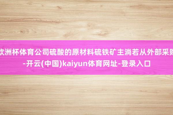 欧洲杯体育公司硫酸的原材料硫铁矿主淌若从外部采购-开云(中国)kaiyun体育网址-登录入口