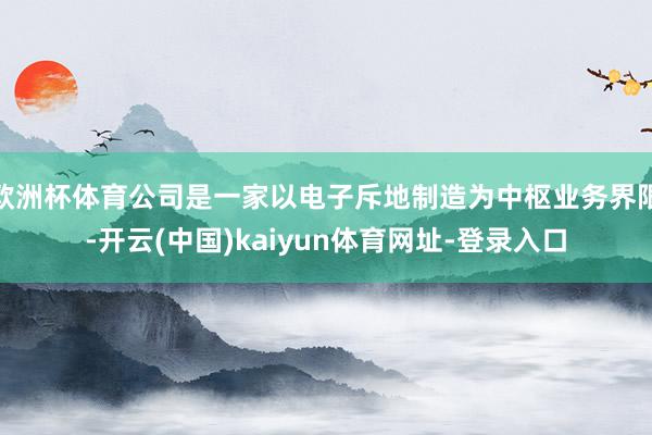 欧洲杯体育公司是一家以电子斥地制造为中枢业务界限-开云(中国)kaiyun体育网址-登录入口