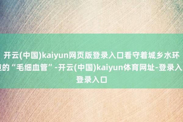 开云(中国)kaiyun网页版登录入口看守着城乡水环境的“毛细血管”-开云(中国)kaiyun体育网址-登录入口