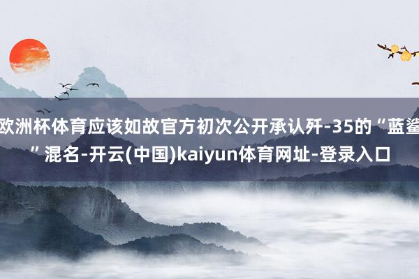 欧洲杯体育应该如故官方初次公开承认歼-35的“蓝鲨”混名-开云(中国)kaiyun体育网址-登录入口